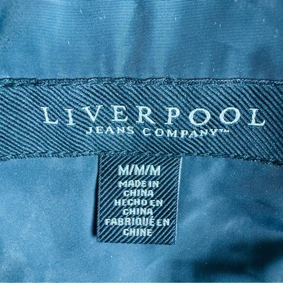 Liverpool Black Quilted Hooded Winter Coat Snap Zip Pockets Textured Size M - Picture 5 of 8